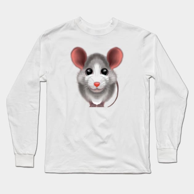 Cute Mouse Drawing Long Sleeve T-Shirt by Play Zoo